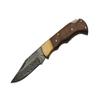 SANZ Folding Pocket Knife 6.75 - Damascus Steel Wood Handle Classic Lock Back Folding Knife for Camping, Hiking, Outdoor Use view 2