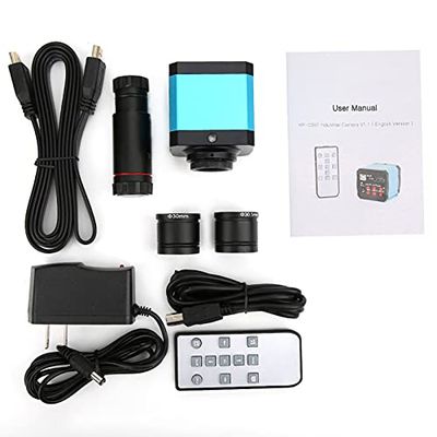 37MP 1080P 60FPS USB Microscope Camera Video HDMI Industry Microscope Camera with Conversion Adapter, 100-240V Digital Camera C Mount