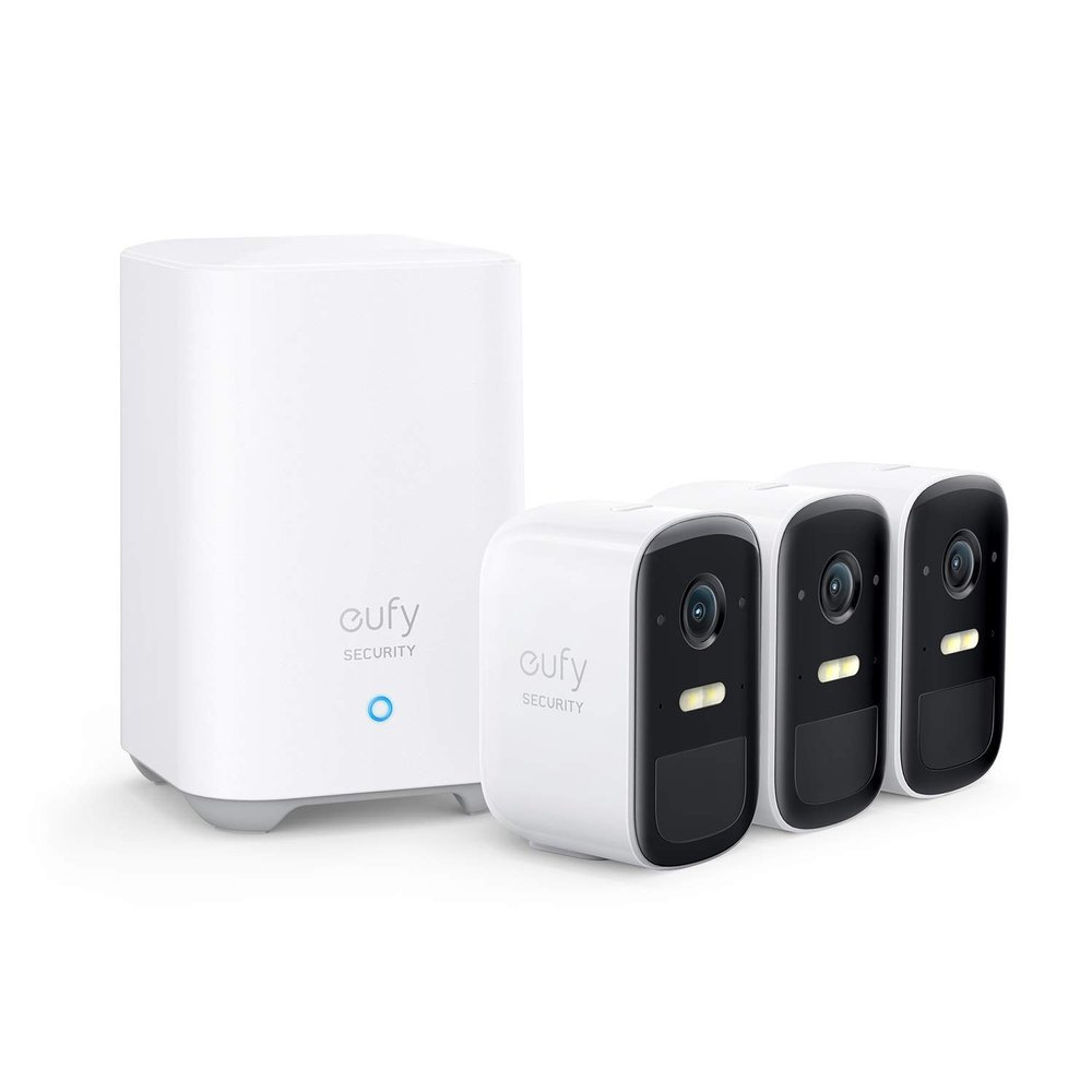 eufy Security, eufyCam 2C 3-Cam Kit, Wireless Home Security System with 180-Day Battery Life, 1080p HD, IP67, Night Vision, No Monthly Fee (Renewed)