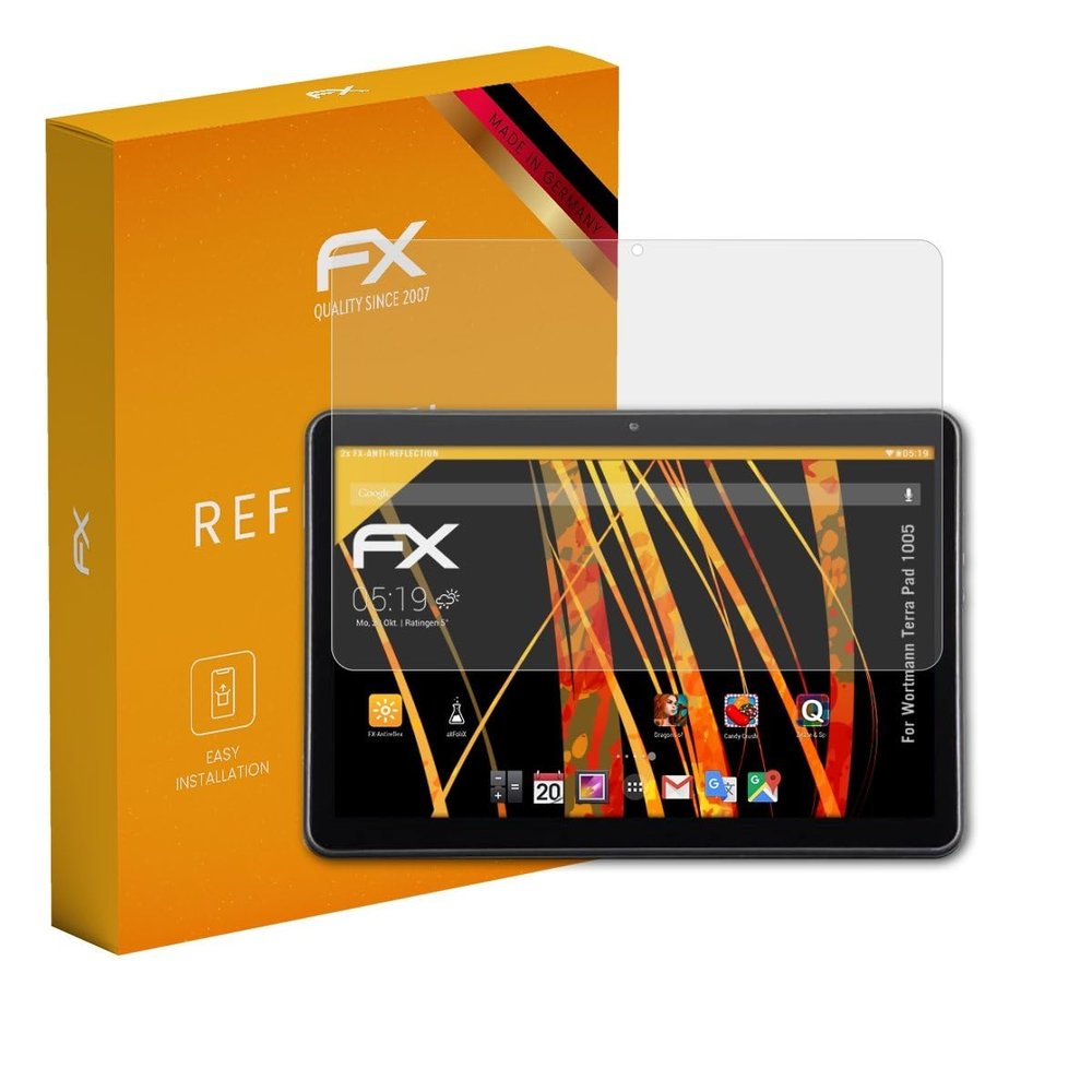 atFoliX Screen Protector compatible with Wortmann Terra Pad 1005 Screen Protection Film, anti-reflective and shock-absorbing FX Protector Film (2X)
