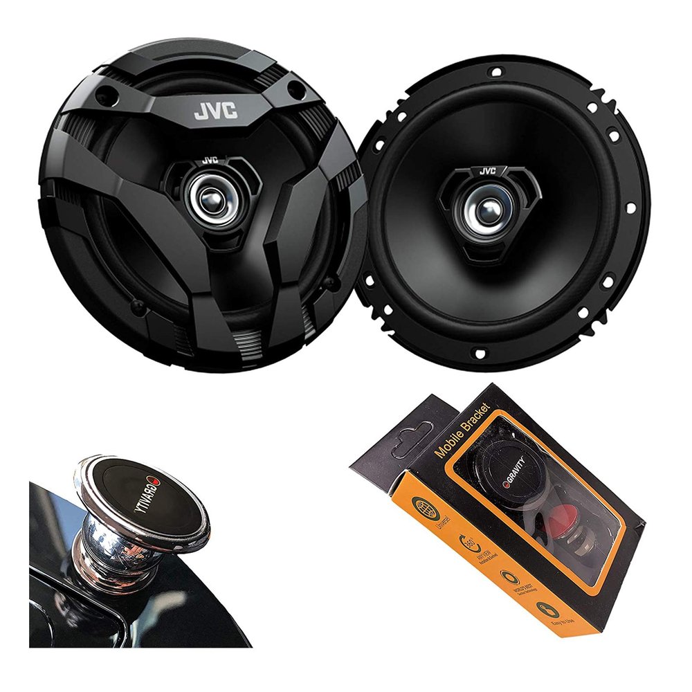 JVC CS-DF620 6 1/2" drvn DF Series Coax Speaker (Pair) with Gravity Magnet Phone Holder Bundle