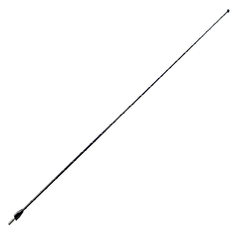 AntennaMastsRus - 27" Black AM/FM Antenna fits Freightliner Cascadia/Columbia/Coronado/M2 (All Years) Semi Truck - Spiral Wind Noise Cancellation - Spring Steel Construction