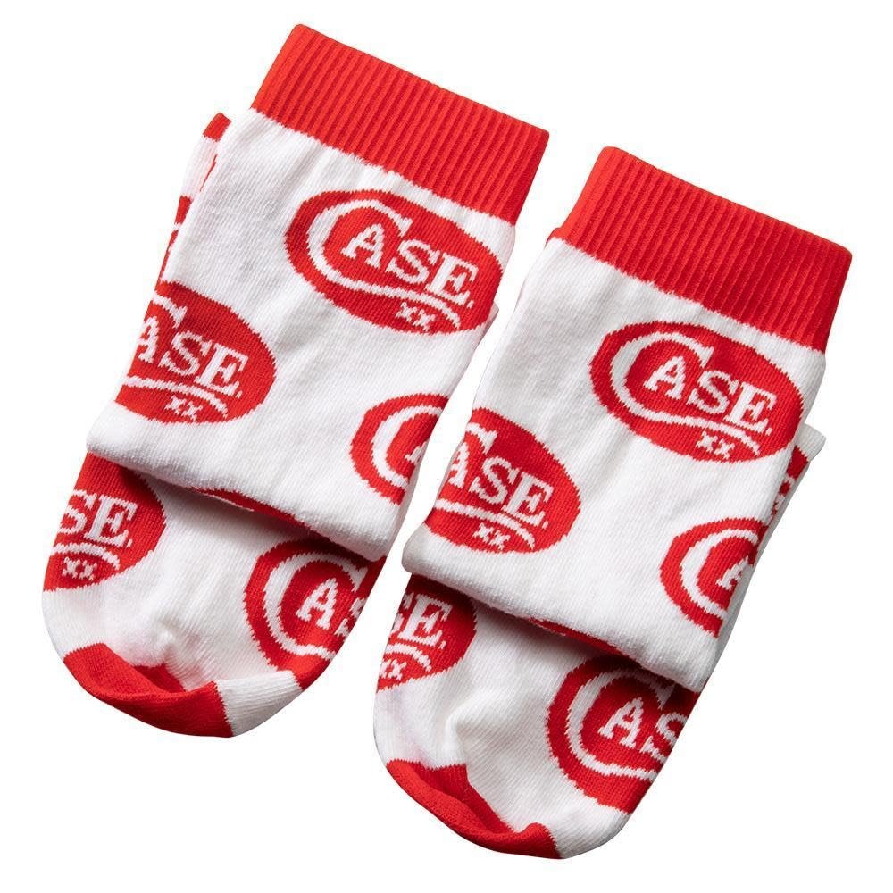 CASE XX Logo Dress Socks Red and White Cotton