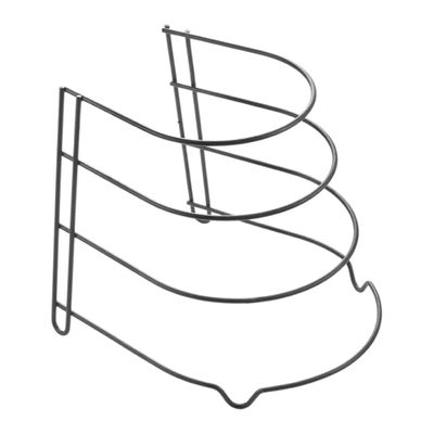 Metaltex Lava Canyon - Horizontal 4 Tier Frying Pan Rack - Space-Saving Pan Organiser for Cupboard - Frying Pan Storage with Touch-Therm Finish - 23 x 27 x 23cm, Black