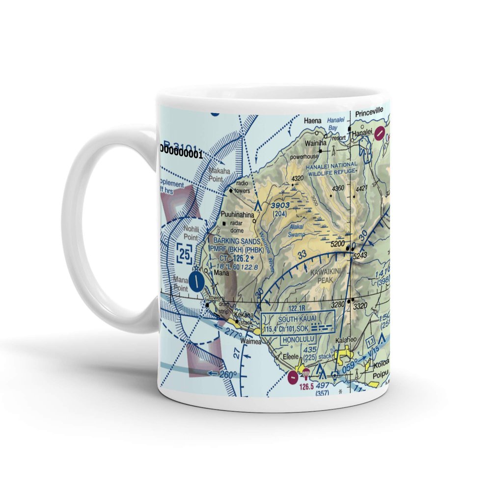 Lihue Airport (LIH), Mokulele Loop, Lihue, HI, USA FAA Sectional Aeronautical Charts Chart Mug, 11oz