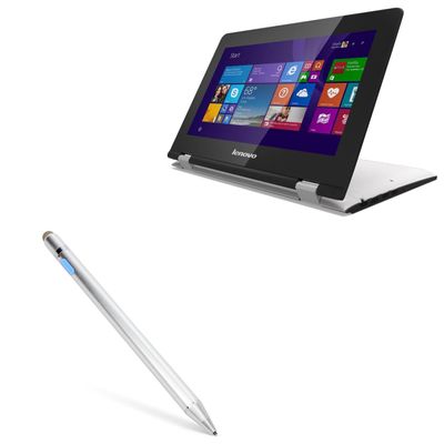 BoxWave Stylus Pen Compatible with Lenovo Flex 3 (11 in) - AccuPoint Active Stylus, Electronic Stylus with Ultra Fine Tip - Metallic Silver