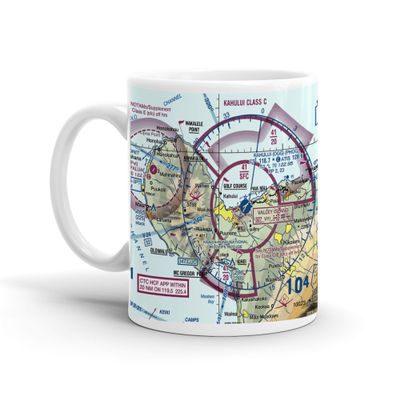 Kahului Airport (OGG), Keolani Place, Kahului, HI, USA FAA Sectional Aeronautical Charts Chart Mug, 15oz