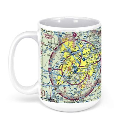Louisville International-STANDIFORD Field Airport (SDF), Terminal Drive, Louisville, KY, USA FAA Sectional Aeronautical Charts Chart Mug, 15oz