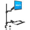 MOUNT-IT! Sit Stand Monitor Desk Mount [Fits 32" Screens] Height Adjustable, Full-Motion Articulating Arm with Keyboard Tray and Cable Management (Black) view 1