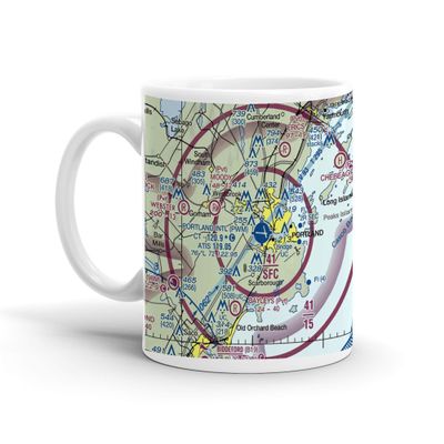 Portland International Jetport (PWM), Westbrook Street, Portland, ME, USA FAA Sectional Aeronautical Charts Chart Mug, 11oz