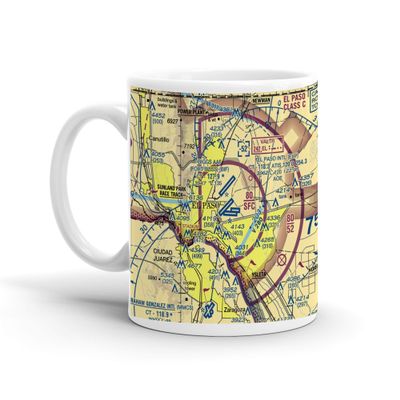 El Paso International Airport (ELP), Convair Rd, El Paso, TX, USA FAA Sectional Aeronautical Charts Chart Mug, 11oz