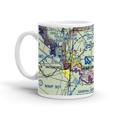 Brownsville South Padre Island International Airport FAA Sectional Aeronautical Charts Chart Mug, 11oz
