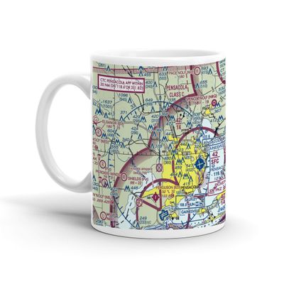 Internationaler Flughafen Pensacola (PNS), Airport Boulevard, Pensacola, FL, USA FAA Sectional Aeronautical Charts Chart Mug, 11oz