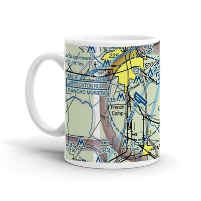 Stockton Metropolitan Airport (SCK), South Airport Way, Stockton, CA, USA FAA Sectional Aeronautical Charts Chart Mug, 11oz