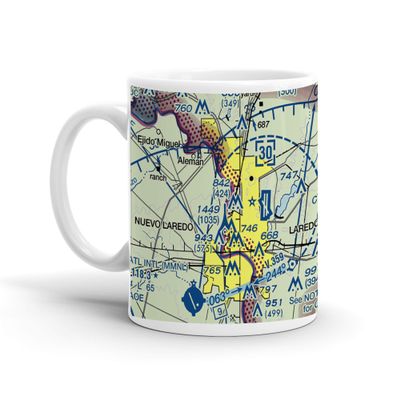Laredo International Airport (LRD), Bob Bullock Loop, Laredo, TX, USA FAA Sectional Aeronautical Charts Chart Mug, 11oz