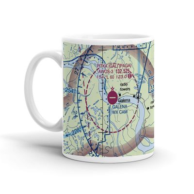 Edward G Pitka Sr Airport-Gal, Galena Airport, Galena, AK, USA FAA Sectional Aeronautical Charts Chart Mug, 11oz