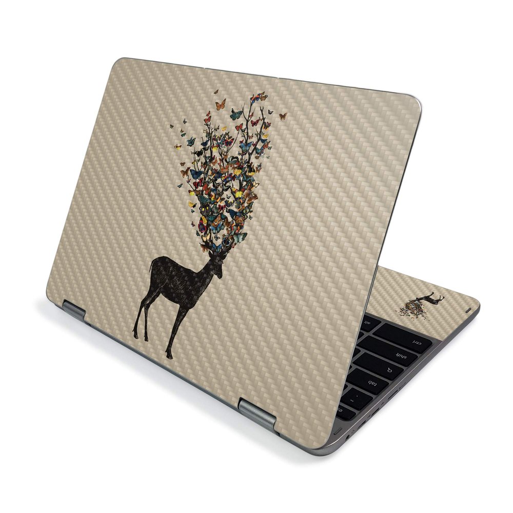 MightySkins Carbon Fiber Skin for Samsung Chromebook Plus V2 12" (2019) - Wild Nature | Protective, Durable Textured Carbon Fiber Finish | Easy to Apply, Remove, and Change Styles | Made in The USA