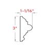 FlexTrim #WM300: 1-1/16" x 3" Flexible Chair Rail - 12 feet Long view 2