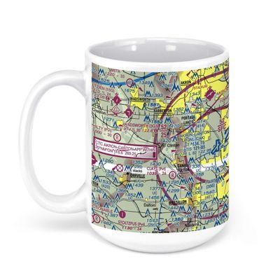 Akron-Canton Regional Airport (CAK), Lauby Rd, North Canton, OH, USA FAA Sectional Aeronautical Charts Chart Mug, 15oz