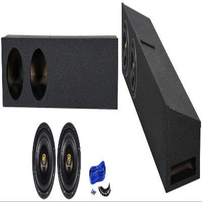 Rockville W8K9D2 Bundle: (2) 8" 2000W PEAK/500W RMS Dual 2-Ohm Car Subwoofers, Dual 8" Underseat Subwoofer Enclosure for Ford F150 Super Crew 2009-2020, Sub Box Installation Kit, 4-Items
