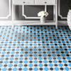 Moroccan Mosaic & Tile House CTP23-02 AIT BAHA Handmade Cement Tiles, Pack of 12, Blue and Black view 2