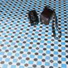 Moroccan Mosaic & Tile House CTP23-02 AIT BAHA Handmade Cement Tiles, Pack of 12, Blue and Black view 3
