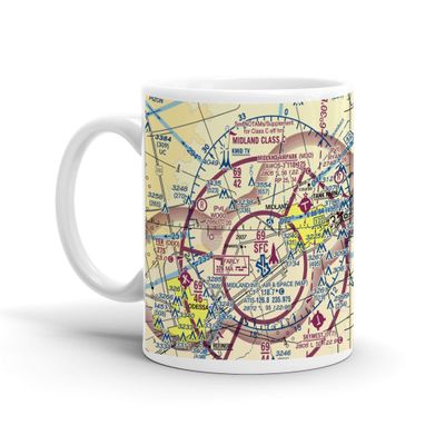 Signature Flight Support MAF - Midland International Airport, North Service Road, Midland, TX, USA FAA Sectional Aeronautical Charts Chart Mug, 11oz