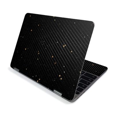 MightySkins Carbon Fiber Skin for Samsung Chromebook Plus V2 12" (2019) - Deep Space | Protective, Durable Textured Carbon Fiber Finish | Easy to Apply, Remove, and Change Styles | Made in The USA