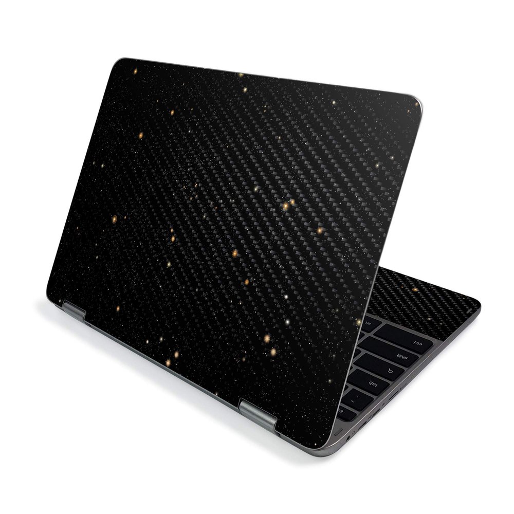 MightySkins Carbon Fiber Skin for Samsung Chromebook Plus V2 12" (2019) - Deep Space | Protective, Durable Textured Carbon Fiber Finish | Easy to Apply, Remove, and Change Styles | Made in The USA