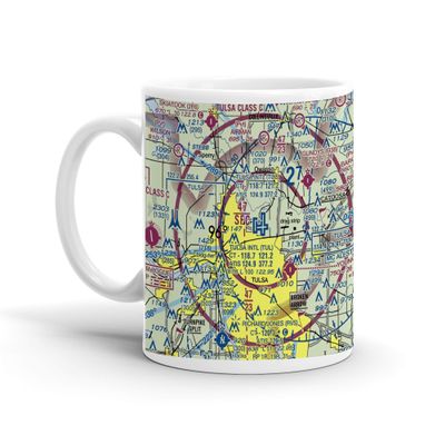 Tulsa International Airport (TUL), Airport Drive, Tulsa, OK, USA FAA Sectional Aeronautical Charts Chart Mug, 11oz