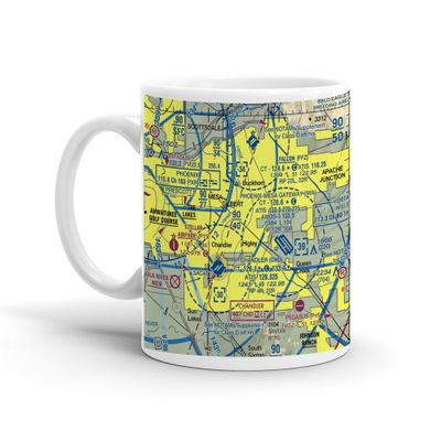 Phoenix-Mesa Gateway Airport, South Sossaman Road, Mesa, AZ, USA FAA Sectional Aeronautical Charts Chart Mug, 11oz