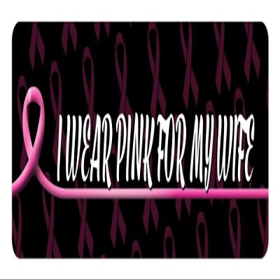 Makoroni - I WEAR Pink for My Wife Cancer Awareness Car Laptop Wall Sticker - 8"x3", #i22
