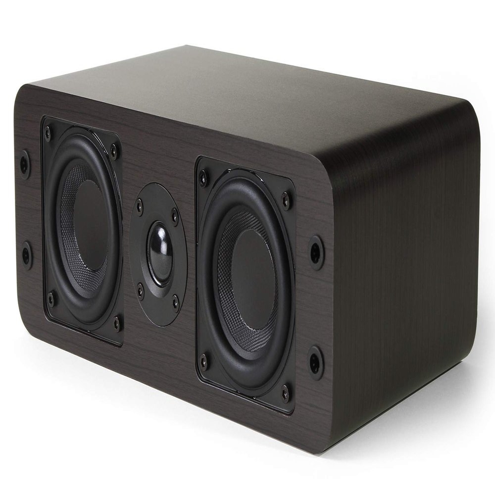 Micca OoO Center Channel Bookshelf Speaker with 3-Inch Woofers and Silk Tweeter (Dark Walnut, Each) (Renewed)