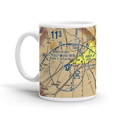 Santa Fe Regional Airport, Santa Fe, NM, USA FAA Sectional Aeronautical Charts Chart Mug, 11oz
