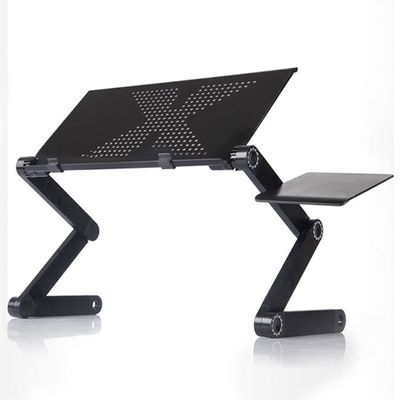 Adjustable Laptop Stand with Mouse Plate for Bed Portable Foldable Laptop Desk with Cooling Fan for MacBook