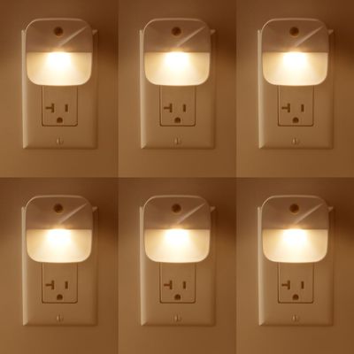 Aultra Night Light LED Night Lights Plug Into Wall - Super Smart Dusk to Dawn Sensor Activated, Automated On & Off, Used for Kitchen, Bathroom, Home Improvement, Bedroom (6-Pack)