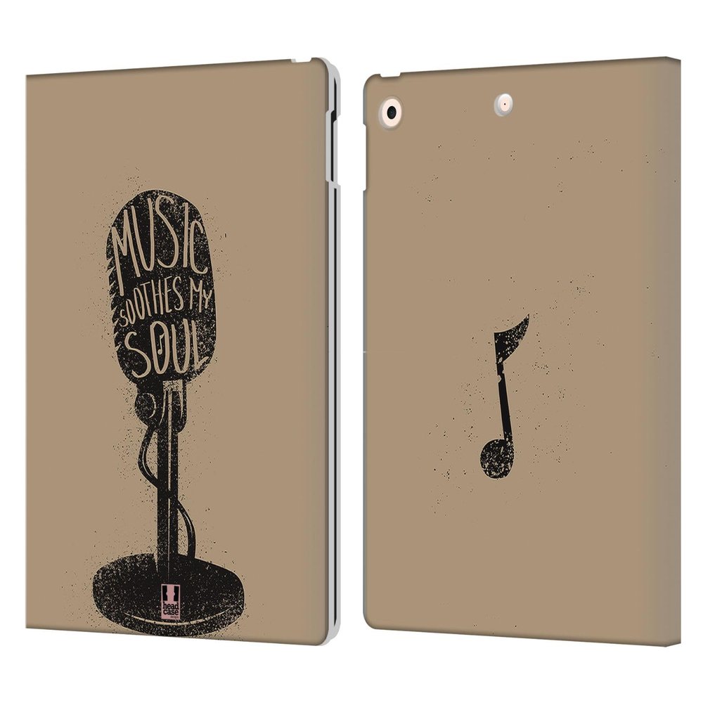 Head Case Designs Microphone All About Music Leather Wallet Case Compatible with Apple iPad 10.2 2019/2020/2021