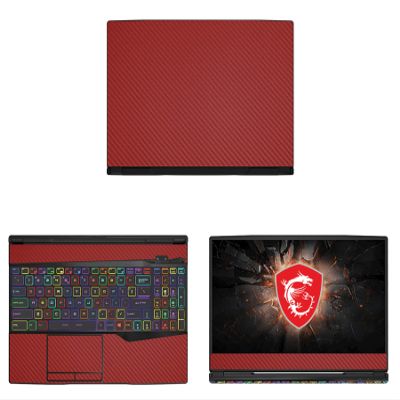 Decalrus - Protective Decal for MSI GL Series GL65 (15.6" Screen) Laptop RED Carbon Fiber Skin case Cover wrap CFmsiGL65_15Red