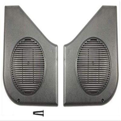 Blue Oval Industries 1987-1993 Mustang Door Panel Speaker Grills with Install Screws, Black (Pair)