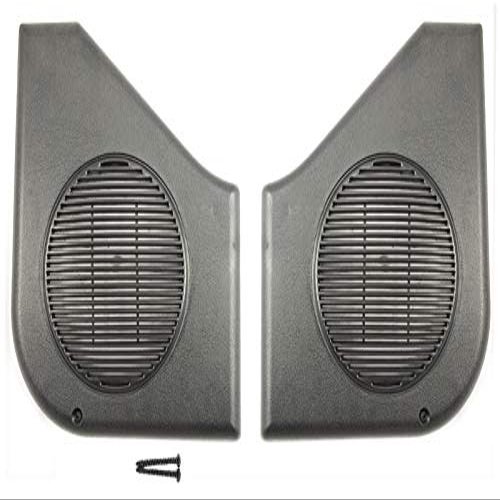 Blue Oval Industries 1987-1993 Mustang Door Panel Speaker Grills with Install Screws, Black (Pair)