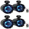 Rockville WB65KLED Black 600W 6.5" Marine Wakeboard Tower Speakers, 4 Ohm, LED Lighting, 360-Degree Swivel, Waterproof, with Remote, for Boats and Off-Road Vehicles, 4-Piece view 1