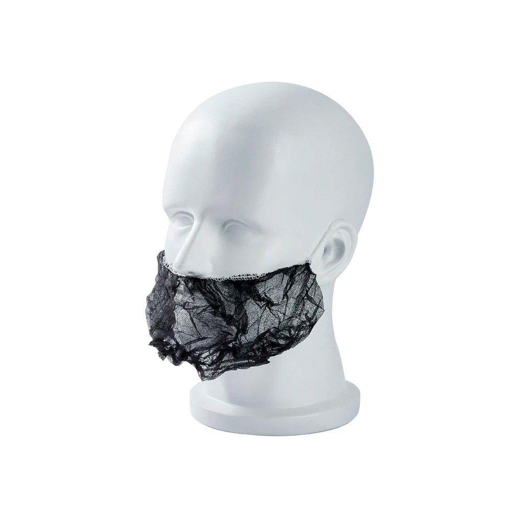Restaurantware Black Disposable Beard Cover, 19 x 0.5 In, 100 Pack