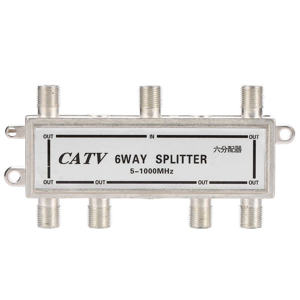 6 Way Splitter Coax Cable Splitte CATV TV Antenna Coaxial Split 5-1000MHz