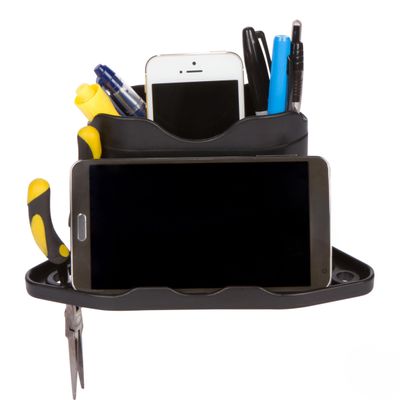 ROBOCUP Holster (Black) Universal Phone Holder with Strap Design | Organization Storage Caddy for Boat, Golf Cart and Umbrellas | Securely Holds Fishing Tackle, Marine Gear and Tools. Made in USA