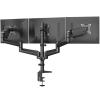 HUANUO Triple Monitor Mount for 17 to 32 inch Screens, Adjustment Gaming Triple Monitor Stand with Swivel, Tilt, Rotation, Clamp & Grommet Kit view 1