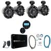 Rockville WB65 Bundle: (4) 6.5 in 300W Peak/ 150W RMS Marine Speakers, RGHR2 Gauge Hole Receiver with Bluetooth, Krypton MF3 400W RMS Amplifier, RMWK4 Install Kit, 7-Items view 1