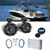 Rockville WB65 Black Bundle: 6.5" 600W Marine Metal Wakeboard Swivel Tower Speakers, RXM-T1 1500W 2-Ch Marine Amplifier, RMWK4 4 AWG Wire Kit, RGHR2 Receiver w Bluetooth USB, Wired Remote, 4 Items view 1