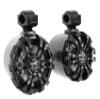 Rockville WB65 Black Bundle: 6.5" 600W Marine Metal Wakeboard Swivel Tower Speakers, RXM-T1 1500W 2-Ch Marine Amplifier, RMWK4 4 AWG Wire Kit, RGHR2 Receiver w Bluetooth USB, Wired Remote, 4 Items view 2