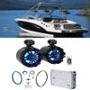 Rockville WB65KLED Bundle: (2) Black 6.5" 600-Watt Marine Wakeboard LED Tower Speakers with Swivel Mounts, RXM-T1 1500W Peak Marine Amplifier, RMWK4 Waterproof Install Wire Kit, 4-Items view 1