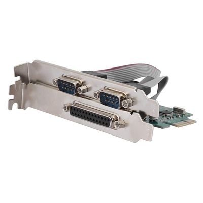 DualSerial 2 Port + 1 Parallel Port PCI Express Card, PCIe Serial Port, Parallel Port Combo Card PCI Express Card Compatible with 16C450/16C550 UART